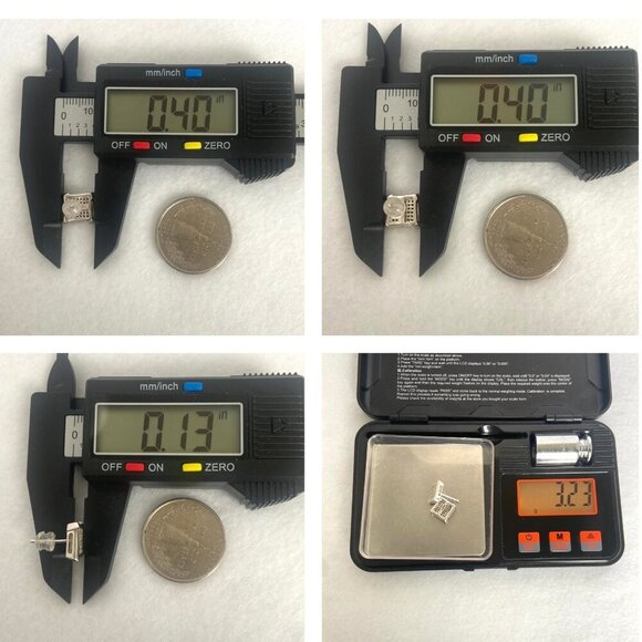 Sterling Silver 925 JTW Multistone Pave Round Diamond Square Stud Post Earrings - Picture 10 of 16